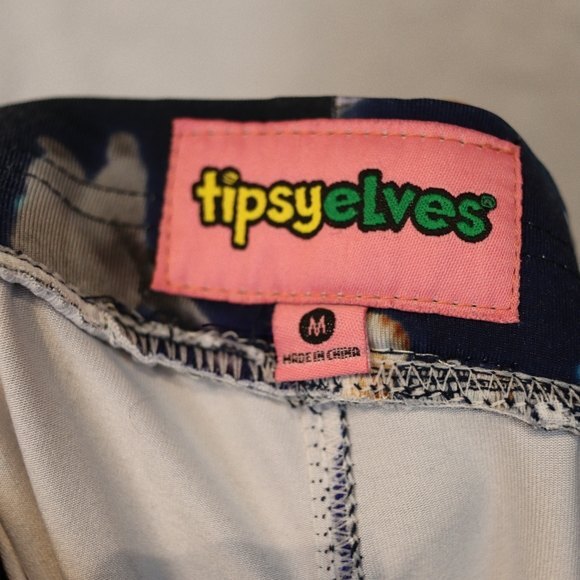 Tipsy Elves Women's Medium Cosmic Cat Leggings - Space Galaxy Kitten Print - Picture 11 of 13